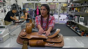 Texas Cowgirl Lexy Bandera Tries To Pawn Her Saddle But Ends Up Pawning Her Pussy