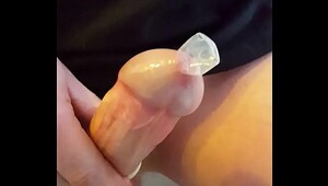 masturbating my Cock with condom