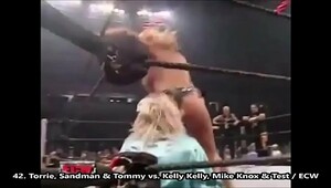 Torrie Wilson grappling moves.