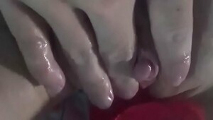 Vanessa uses dildo on her clit and pussy.