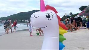 playing on the beach