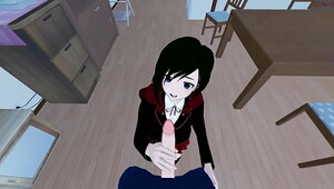 POV fucking Ruby Rose before giving her a doggystyle creampie. RWBY Hentai.