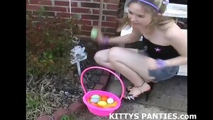 Cute Kitty flashing her panties while doing a puzzle