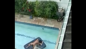 Caught couple having fuck-fest in the pool in sao paulo brazil