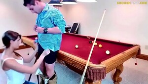 Big boobed girl fucked on pool table