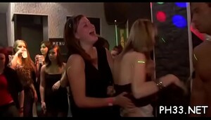 Dribbling pussy on the dance floor