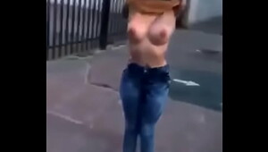 Girl strips naked on the street nuevo leon