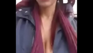 Doll demonstrating boobs in public place