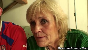 Old granny swallow two cocks