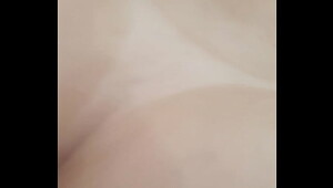 Girlfriend takes rolls in her pussy and moans tasty