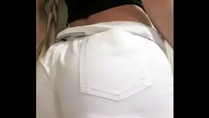 Perverted Girl / new little bitch in white shorts tucked up her ass