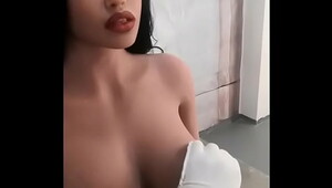 Sex doll moaning. She makes sexy sound during you touch her