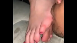 licked her beautiful soles and toes but got caught at the end