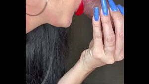 Oral red lipstick and lengthy blue pulverizes