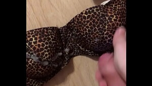 Cum on my step mom sexy leopard bra