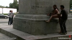 Bound naked sub public humiliated