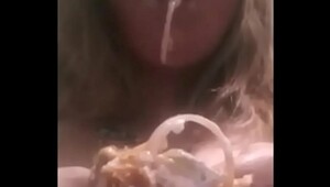 WATCH Thirsty BIG TITTIE BBW HOG EATing Messy Cheeseburger