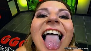 Czech babe kattie hill gets mouth fucking with bukkakes